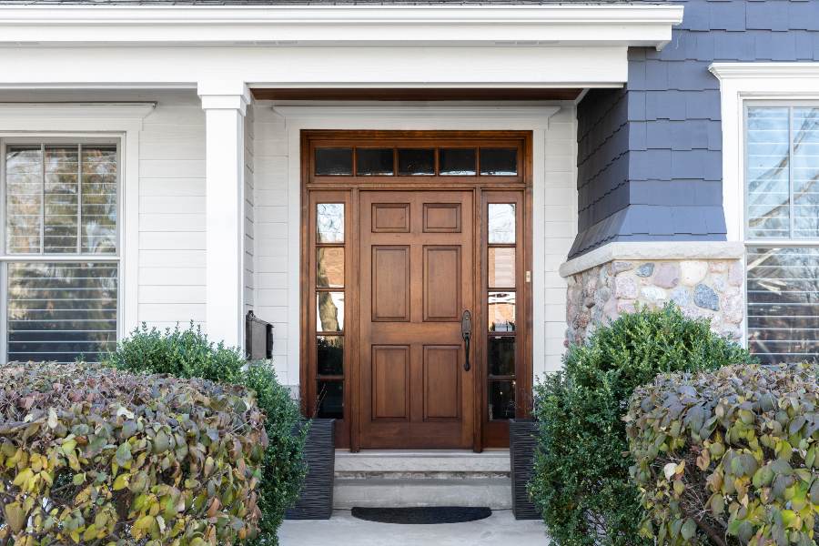 dark wood front door